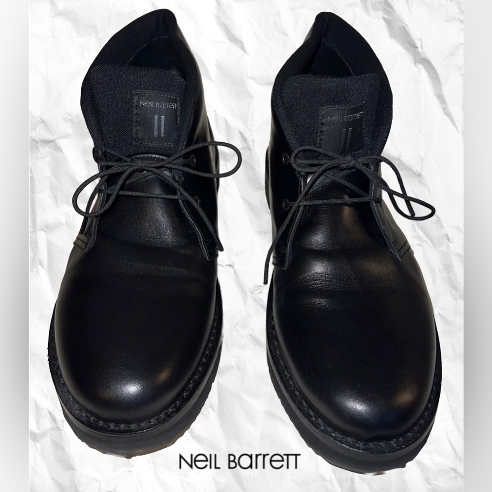 Neil Barrett Men's Black Leather Desert Boots